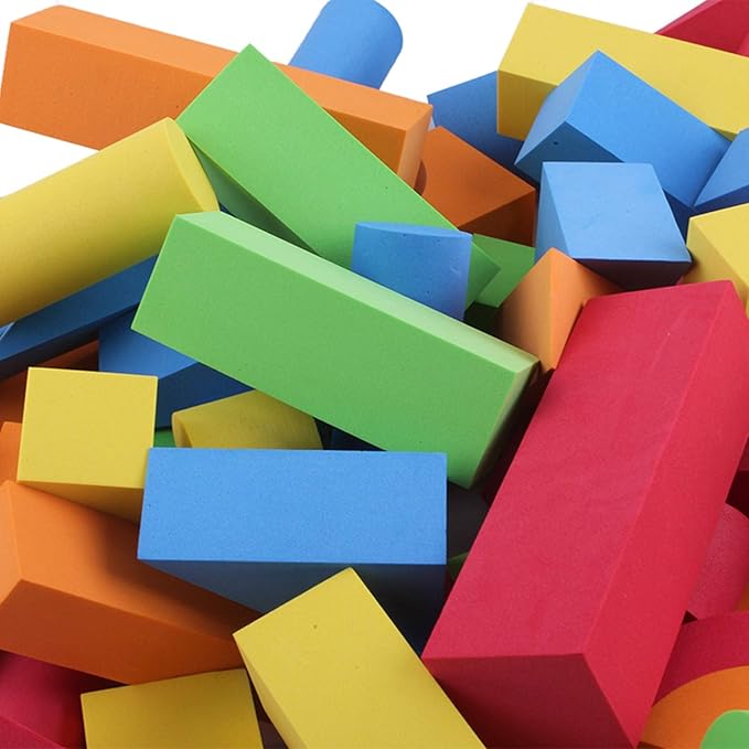 113 Piece Large Foam Building Blocks with Different Shapes and