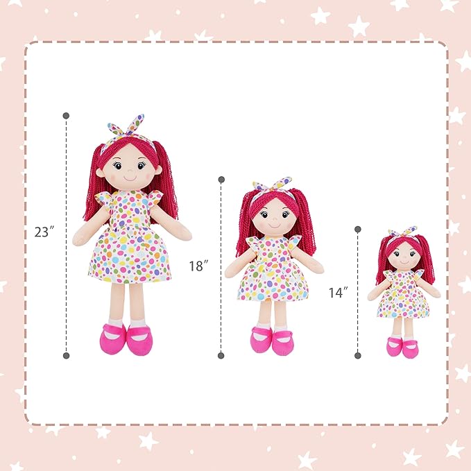 June Garden 14" Snuggle Cuties Sophie - Soft Cuddly Plush Doll Gift for Girls