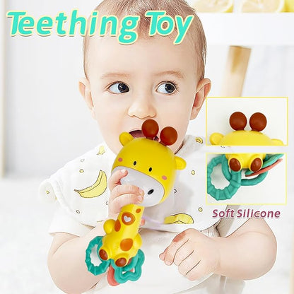 Musical Rabbit Light-Up Toy and Teething Ring for Toddlers Sensory 6 12 18 Month