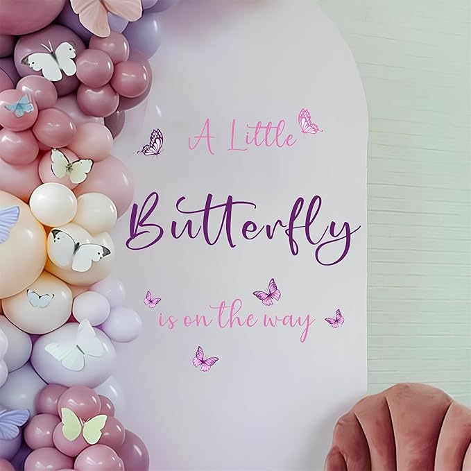 Butterfly Baby Shower Party Decal for Backdrop A Little Butterfly