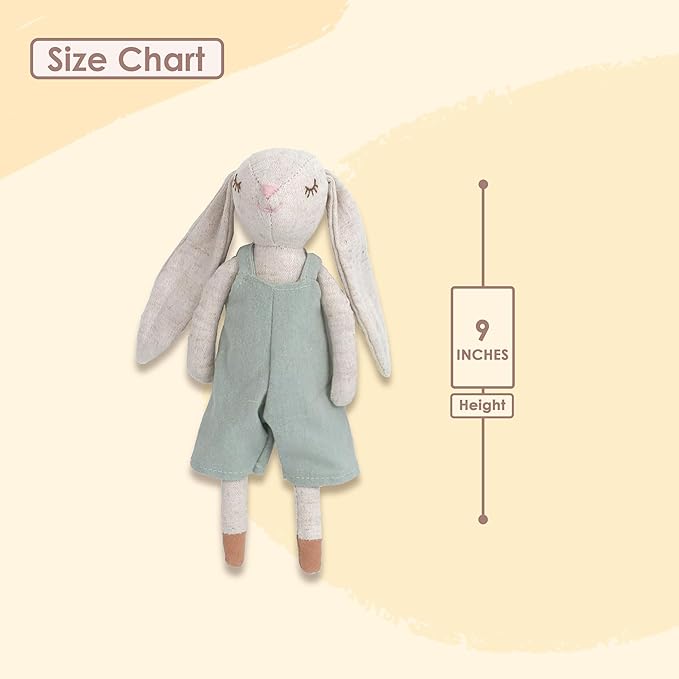 MON AMI Billy The Bunny Stuffed Doll - 9", Soft & Cuddly Plush Animal Doll