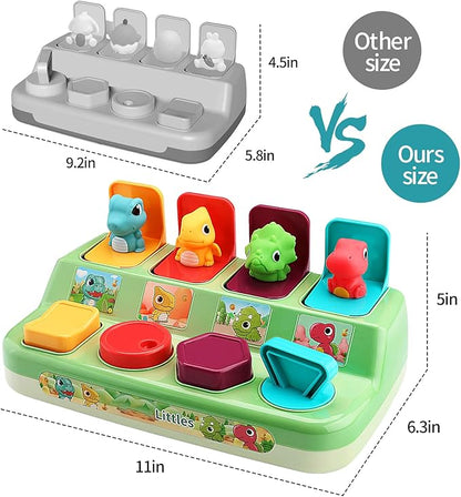 Interactive Pop Animal Up Pals Baby Toy - Learning Infant Toy for Sorting Colors and Dinosaur- Activity Toy for Babies, Toddlers 18+ Months