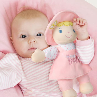 Linzy Plush Soft Plush Baby Doll Blond Hair My First 10''