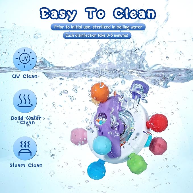 Baby Teething Toys, Montessori Sensory Teether Toy for Babies 0 3 6 9 12 18 Months 1 Year Old