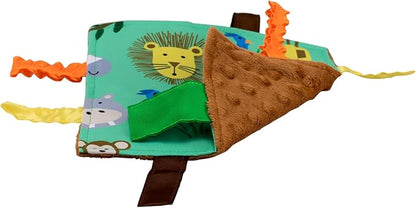 Baby Jack & Co 8x8??Jungle Lovey Tag Toys for Babies - Baby Crinkle Toys