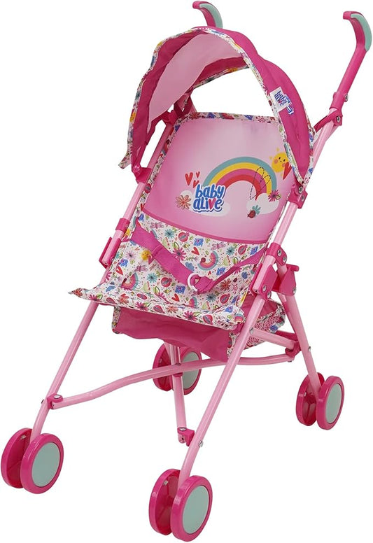 Baby Alive: Doll Stroller - Pink & Rainbow 24", Retractable 3+