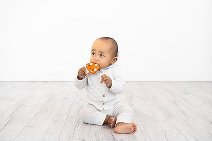 Pearhead Mushroom Silicone Baby Teether, Teething Toy for Babies 0+ Months