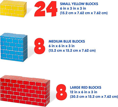 Melissa & Doug Jumbo Extra-Thick Cardboard Building Blocks - 40 3 Sizes,