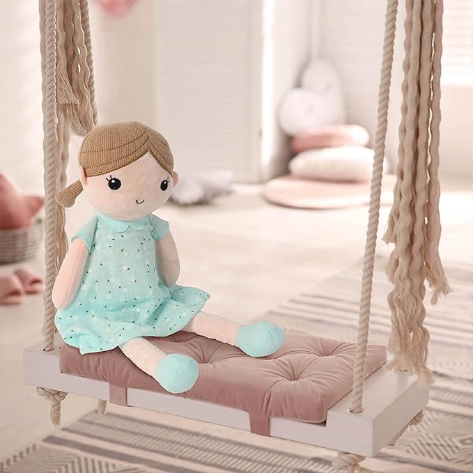 Linzy Toys, Soft Plush Mint Blue Emily Rag Doll 15"