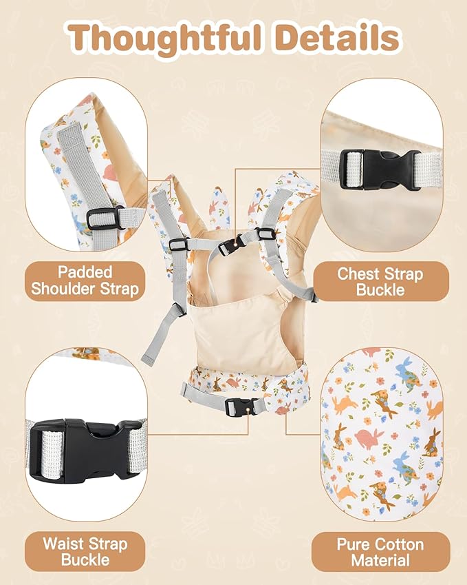 Lictin Baby Doll Carrier, Front and Back Doll Accessories Carrier for Little Girls