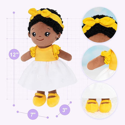 OUOZZZ Soft Black Baby Dolls for Girls - First African 12"