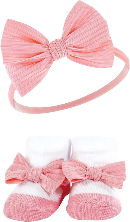 Hudson Baby Girl's Headband and Socks Giftset