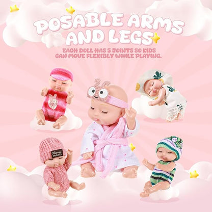 Hanaive 10 Pcs 4 Inch Mini Baby Dolls Lifelike Realistic 3+ Graduation