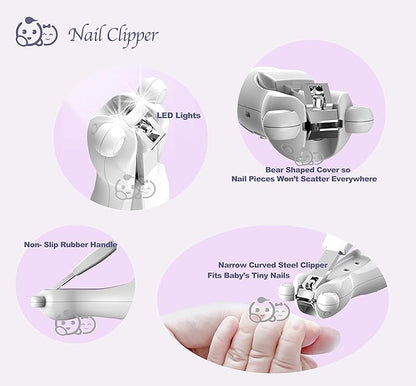 Royal Angels Rechargeable Baby Nail Clippers 20 in 1, Safe Electric Nail Trimmer