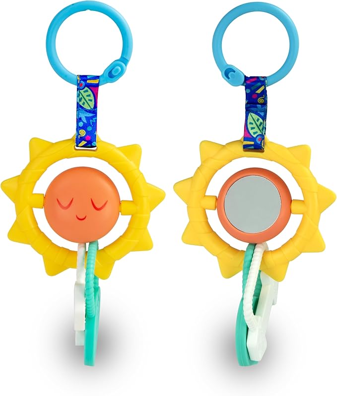 BEBE FUERTE Strong & Sunny Clip On Stroller Toy by Robin Arzon - Developmental Baby Teething Toys 0 Months