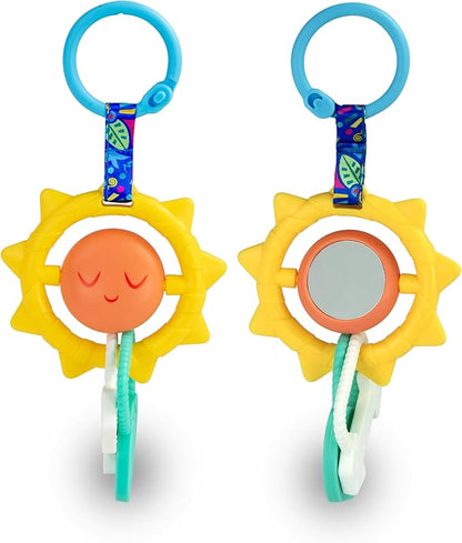 BEBE FUERTE Strong & Sunny Clip On Stroller Toy by Robin Arzon - Developmental Baby Teething Toys 0 Months