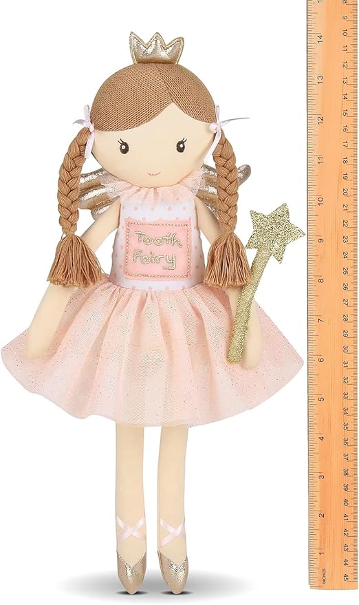 Bearington Pixie Soft Plush Tooth Fairy Doll, 14 Inches
