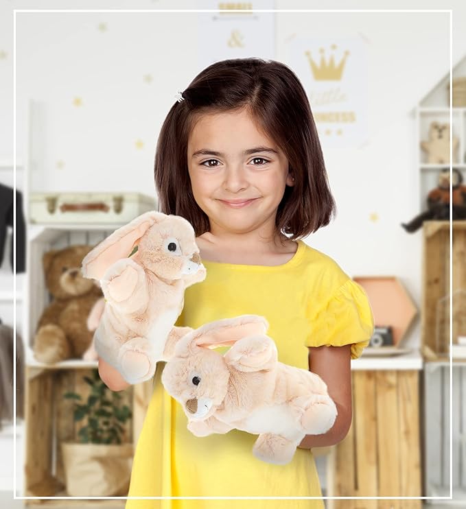 DolliBu Rabbit Plush Hand Puppet For Kids - Soft Plush