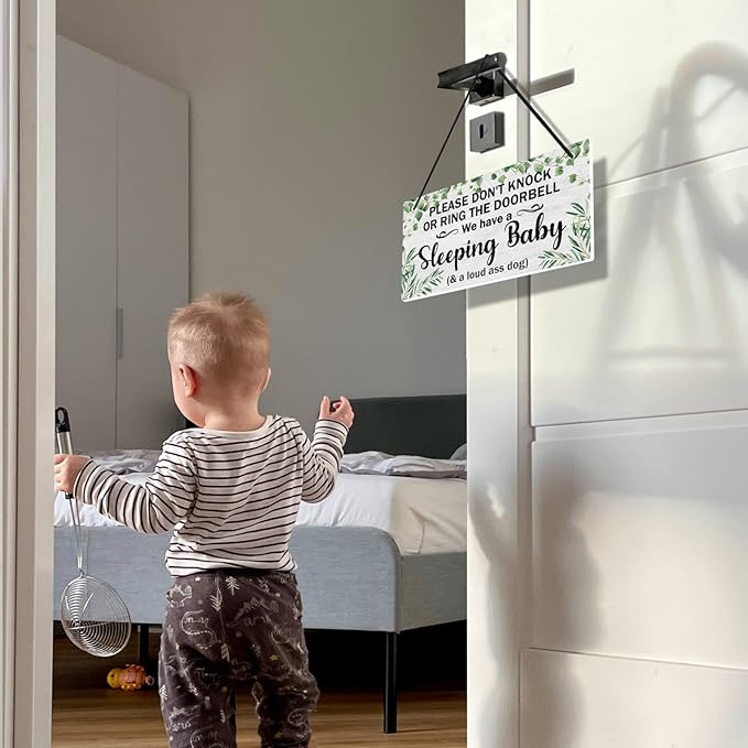 Putuo Decor Baby Sleeping Door Sign For Front Door PVC
