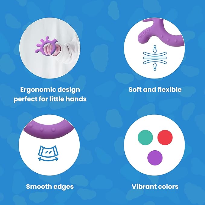 Silicone Finger Teether Toy - Handheld Teething Relief for Girls & Boys