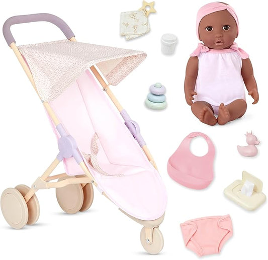 LullaBaby 14-inch Realistic Baby Doll Diaper & Care Accessories Bundle 2 Years