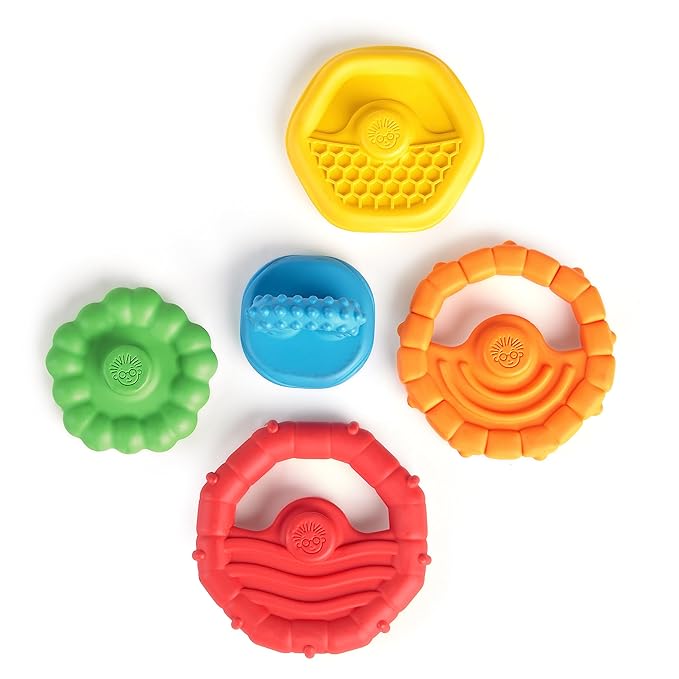 Baby Einstein Stack & Teethe Multi-Textured Easy-to-Grasp 5-Piece Teether Toy 3 Months