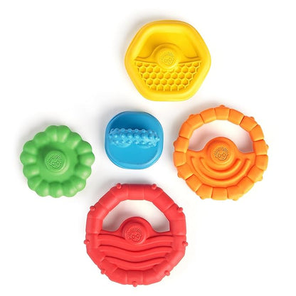 Baby Einstein Stack & Teethe Multi-Textured Easy-to-Grasp 5-Piece Teether Toy 3 Months