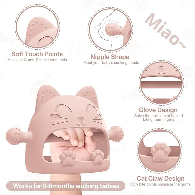 3 Pack Baby Teether Toys,Silicone Teething Toys for Babies 0-6 Months 0-6 Months,Ideal