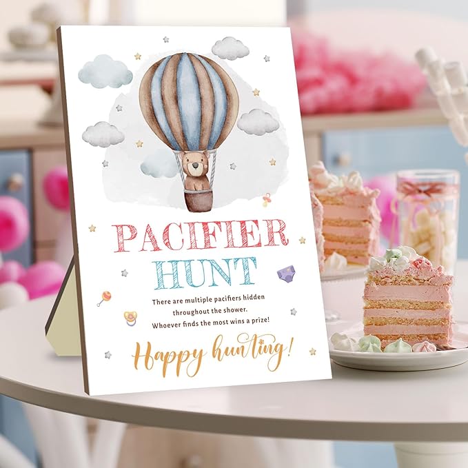Baby Shower Games Set, Baby Pacifier Hunt Game 50 Mini 50 Blue