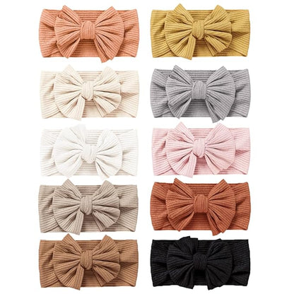 Niceye Pack of 10, Baby Girls Headbands with Bows Handmade