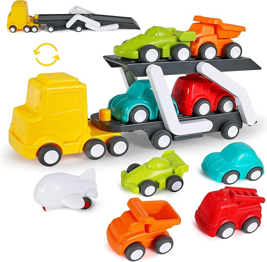 iPlay, iLearn Car Carrier Truck Toy for Toddler 1-3 2 Year 5 Play 1 2 3 4