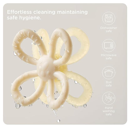 Baby Teething Toys, Silicone Teether Relief Soothing Sore Gums, Baby Chew Toys, Baby Toys 3-12 Months Beige