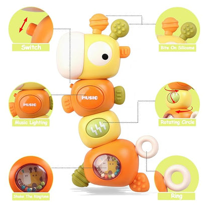 Montessori Baby Teething Sensory Toys, Newborn Rattle Toys 0 3 6 9 12 18 Months 6 to 12 Months 1 2 3 Years