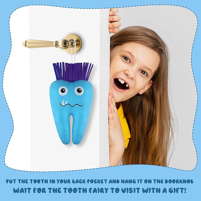 Tooth Fairy Pillow with Pocket Embroidered Felt Tooth Fairy Door