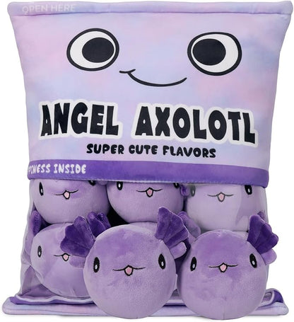 Axolotl Plush Pillow Throw Pillow, Cute Axolotl Plush Toys Doll (6 pcs,