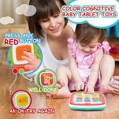 Infant Toys Baby Tablet Toys, Baby Toys 12-18 Months Musical Toys for Toddlers 1-3 1 2 3 Year