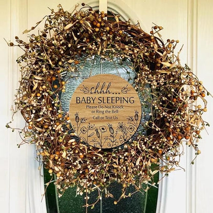 Shhh... Baby Sleeping Hanging Sign Plaque, Do Not Knock Or Ring The Bell