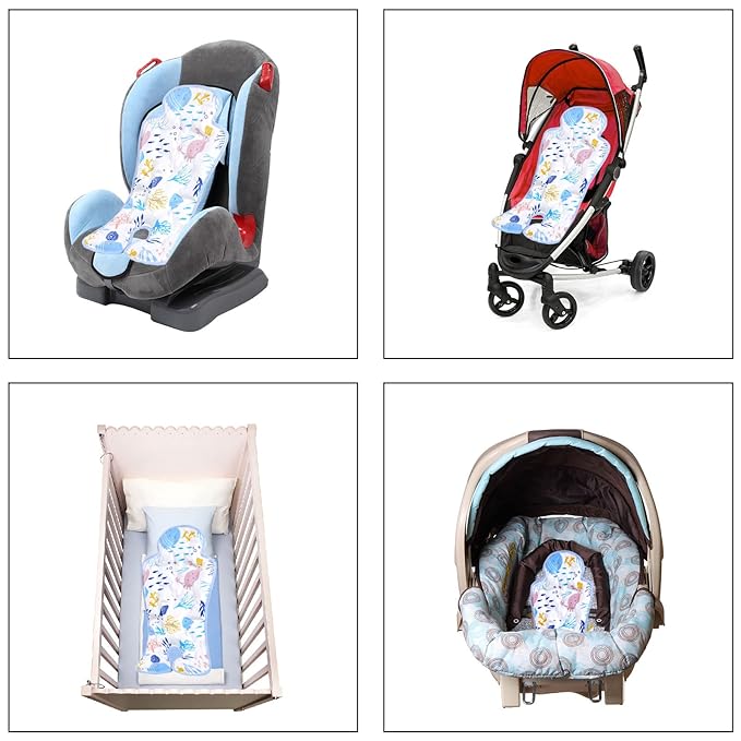 Gel Car Seat Cooler Pad, Summer Soft Breathable Cooling Pad Ice Cushion for Babies, Washable Summer Cooler Mat for Stoller, High Chair, Safety Seat