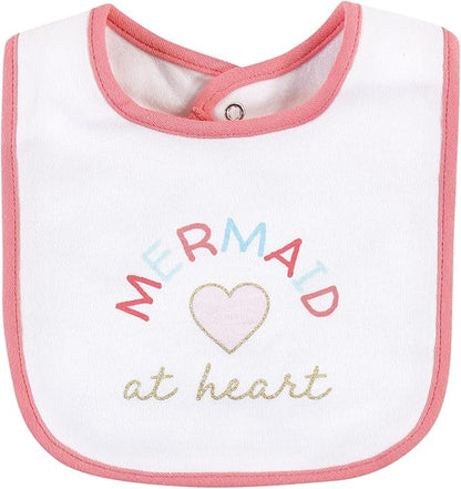 Hudson Baby Unisex BabyCotton Bib and Headband or Caps Set