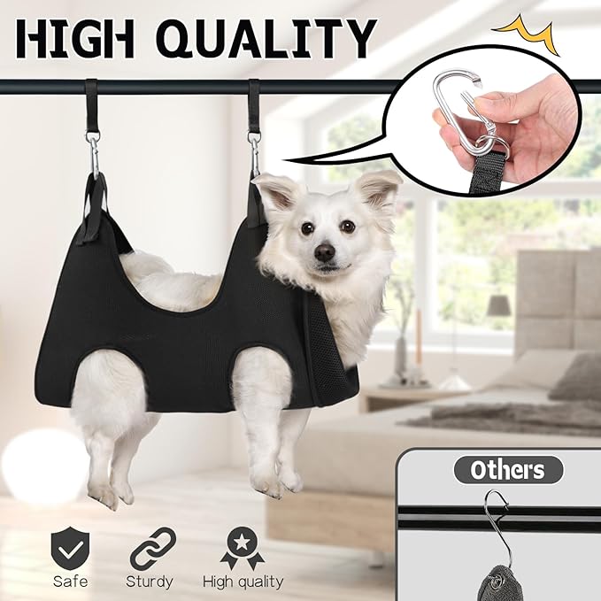 Supet Dog Grooming Hammock Harness for Cats Dogs, Relaxation Pet Grooming Hammock Restraint Dog & Small Animal Leashes Sling for Grooming Helper for Nail Trimming Clipping S
