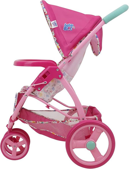 Baby Alive: Doll Jogging Stroller - Pink & Rainbow 24", Retractable 3+