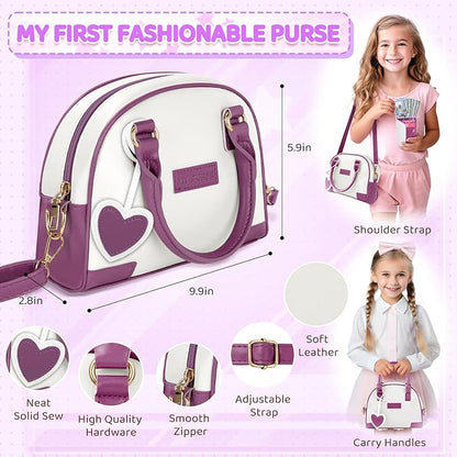 INNOCHEER Little Girls Purse, Kids Toy Purse with Pretend Makeup 2 3 4 5 6 7 8 Year