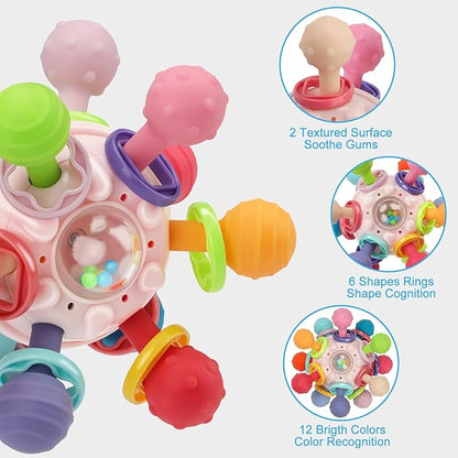 TOHIBEE Baby Montessori Sensory Toys for 0-6 6-12 Months, Food Grade Teething Toys for Babies 0 3 6 9 12 18 Months 1 2