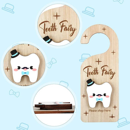 Tooth Door Hanger, Wooden 3D Lost Tooth Keepsake Box