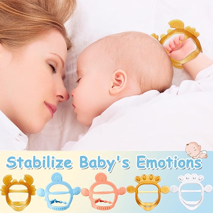 5 Pieces Baby Teething Toys for 6-12 Months Silicone Teether