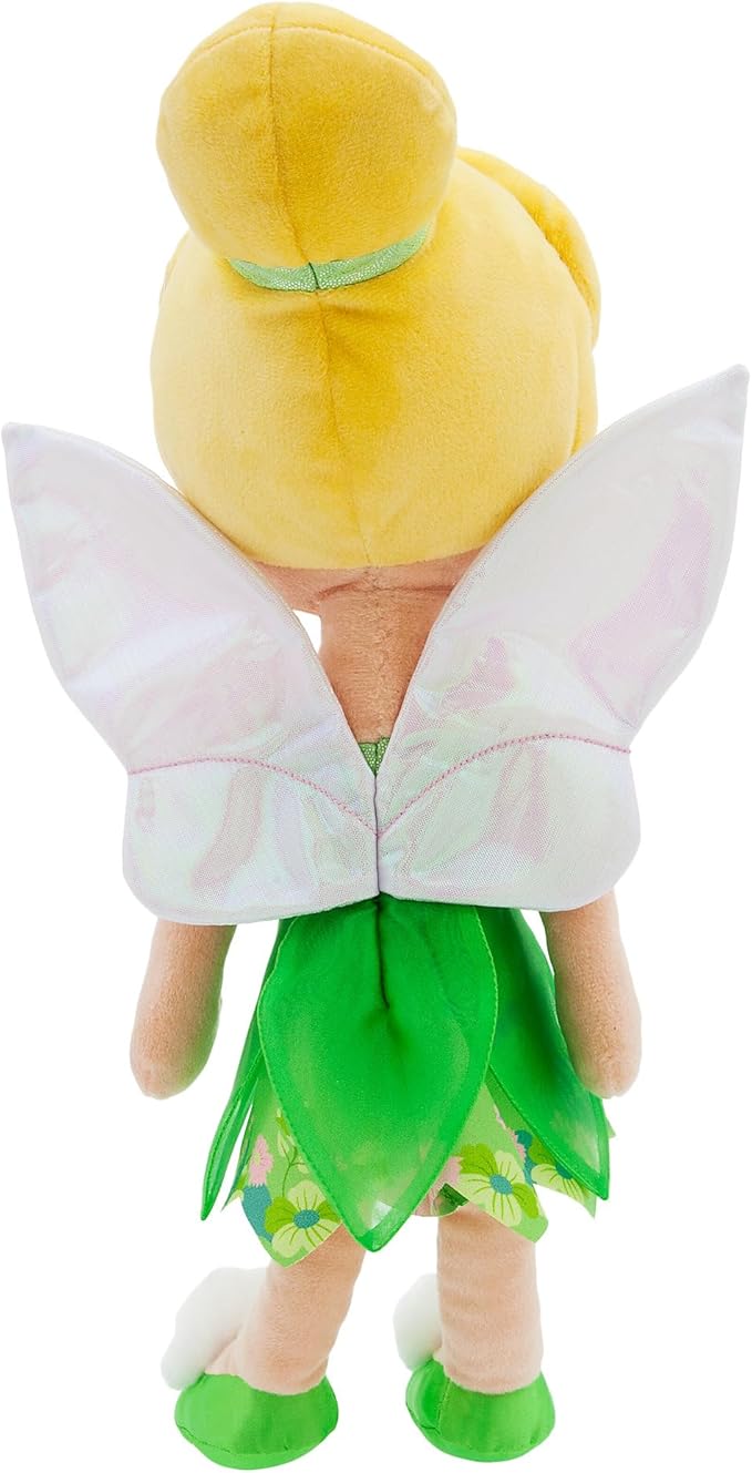 Disney Store Official Princess Plush Doll (Tinker Bell from Peter Pan) Medium 14 Inches, Princess Dolls with Embroidered Features