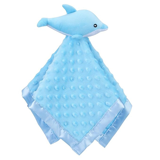 Pro Goleem Dolphin Loveys for Babies, Soft Security Blanket Baby Snuggle Toy Newborn Stuffed Animals Baby Gifts for Boys and Girls 16 Inch