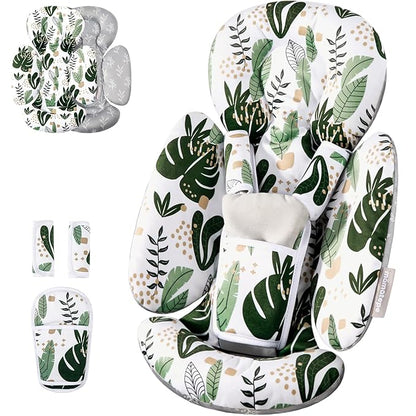 Mamatepe Infant Car Seat Insert, Baby Seat Head and Body Support for Newborn, Soft Breathable, Reversible Design, Fits for Stroller, Baby Swing, Rocker, Bassinets, Pushchair, Green