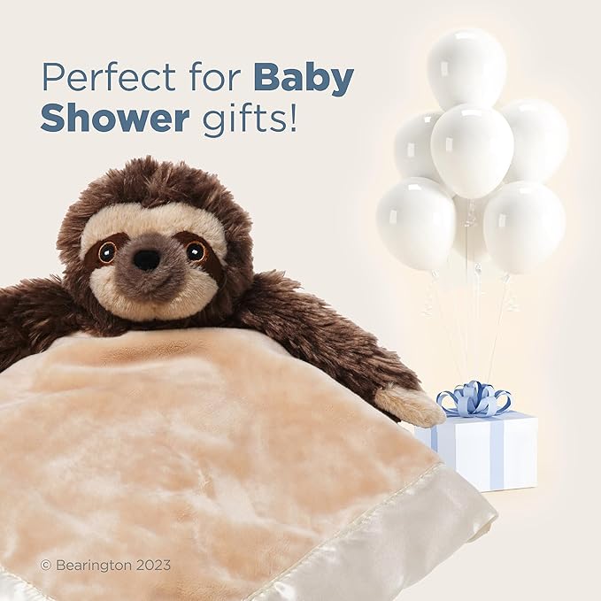 Bearington Baby Speedster Snuggler, 15 Inch Sloth Plush Stuffed Animal