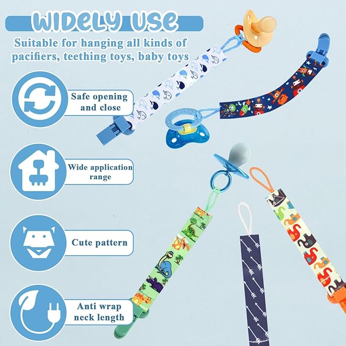 8 Pcs Baby Dummy Strap Clip, Pacifier Clips